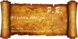 Plichta Róza névjegykártya
